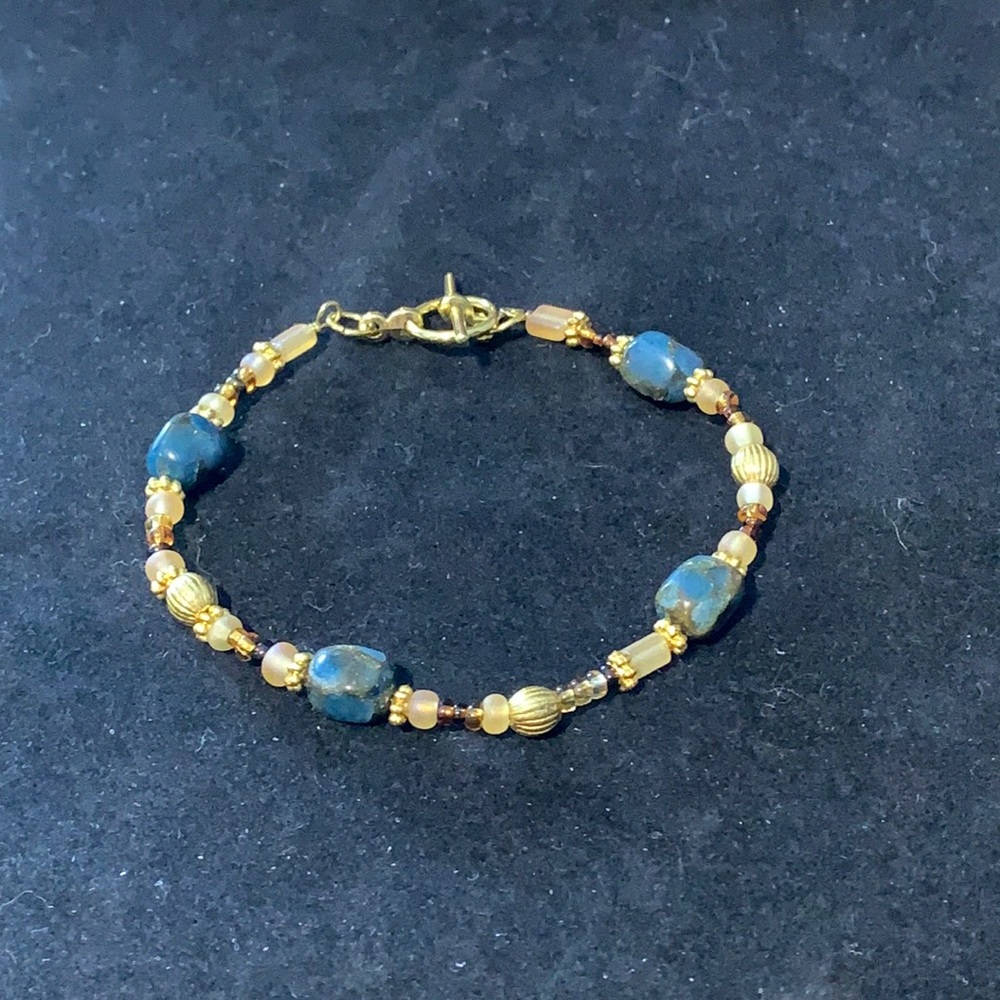 21342  ⭐️Blue Imperial Jasper wire bracelet⭐️